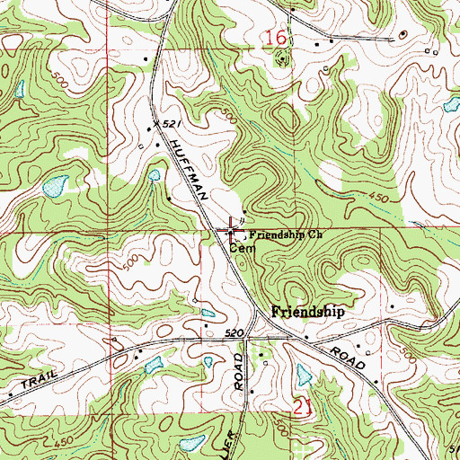 Topographic Map of Friendship Church, AL