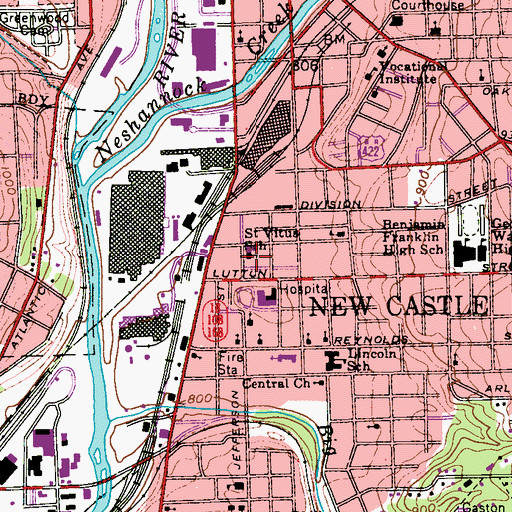 Topographic Map of Saint Vitus School, PA