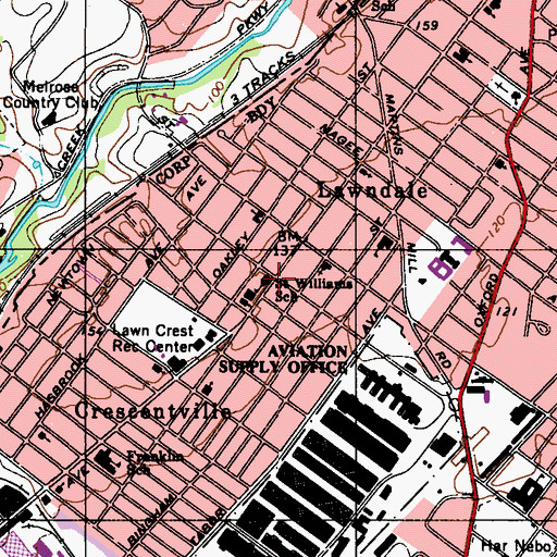 Topographic Map of Saint Williams School, PA