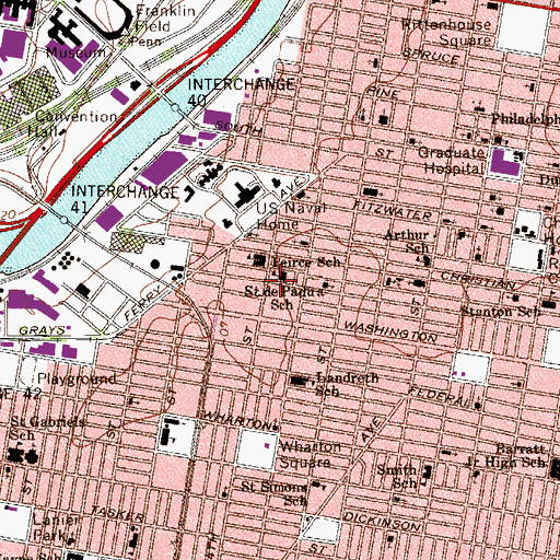 Topographic Map of Saint De Padua School, PA