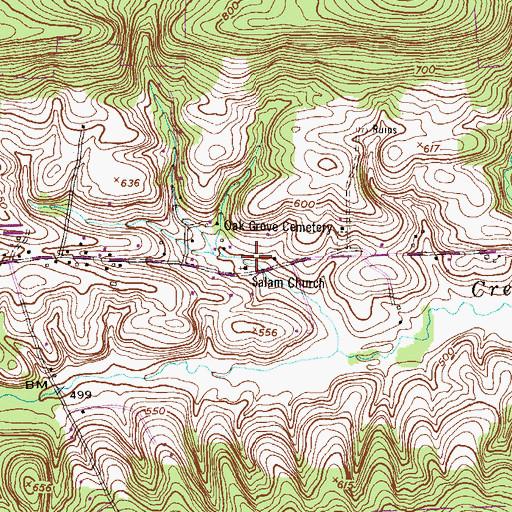 Topographic Map of Salam Church, PA