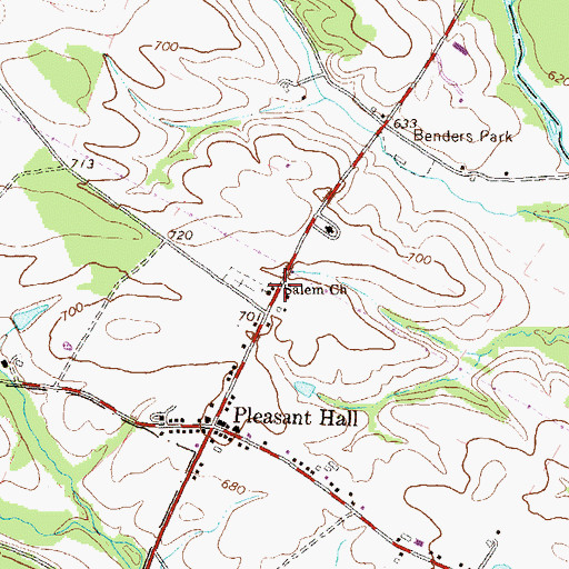 Topographic Map of Salem Church, PA