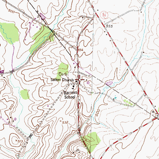 Topographic Map of Salem Church, PA
