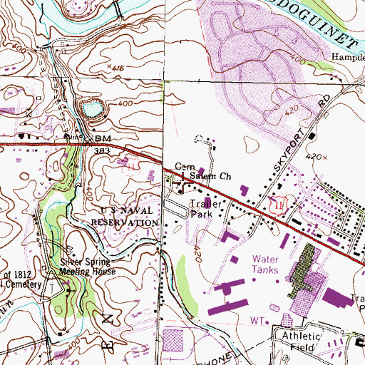 Topographic Map of Salem Church, PA