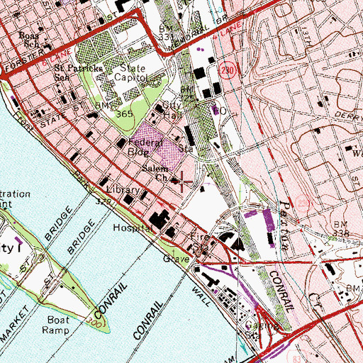 Topographic Map of Salem Church, PA