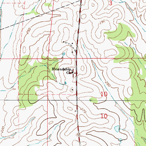 Topographic Map of Friendship Baptist Church, AL