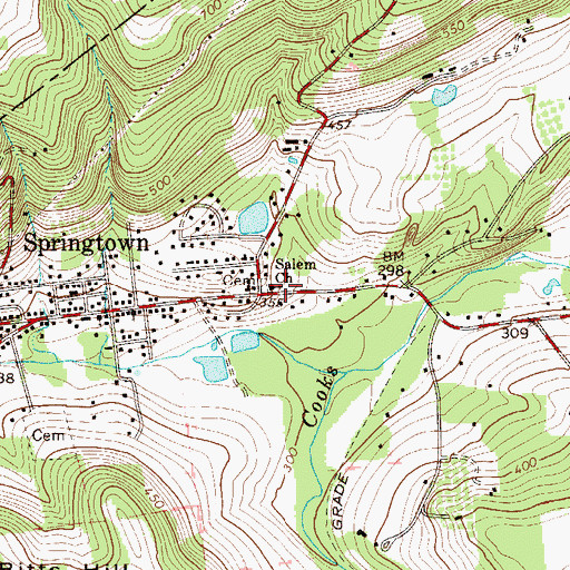 Topographic Map of Salem Church, PA