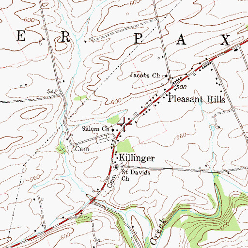Topographic Map of Salem Church, PA