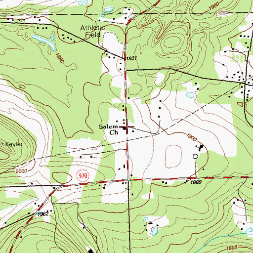 Topographic Map of Salem Church, PA