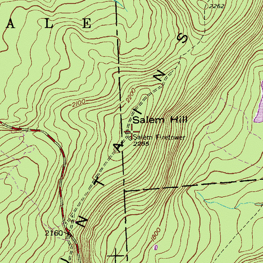 Topographic Map of Salem Hill, PA