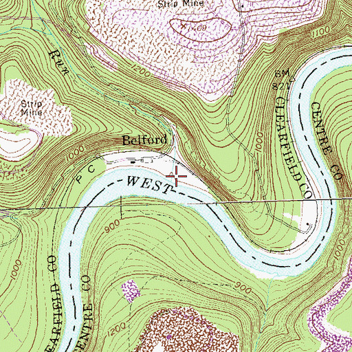 Topographic Map of Saltlick Run, PA