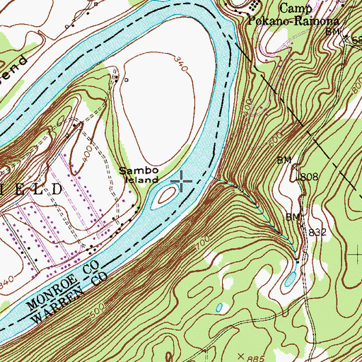 Topographic Map of Sambo Island, PA