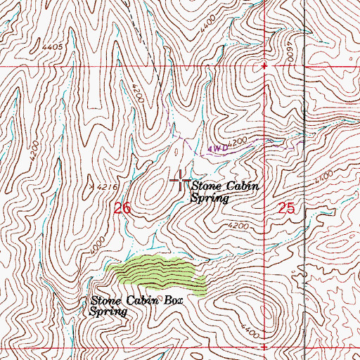 Topographic Map of Stone Cabin Box Spring, AZ