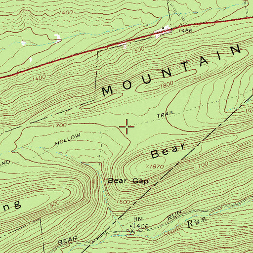 Topographic Map of Sand Hollow Trail, PA