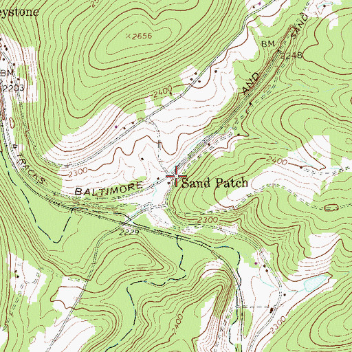 Topographic Map of Sand Patch, PA