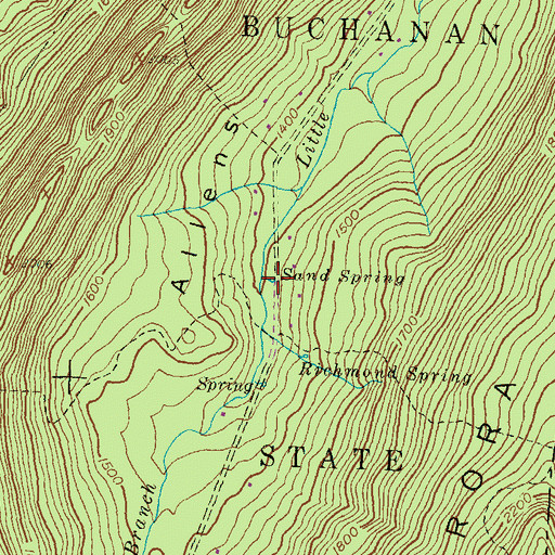 Topographic Map of Sand Spring, PA