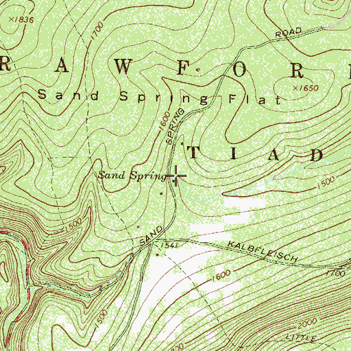 Topographic Map of Sand Spring, PA