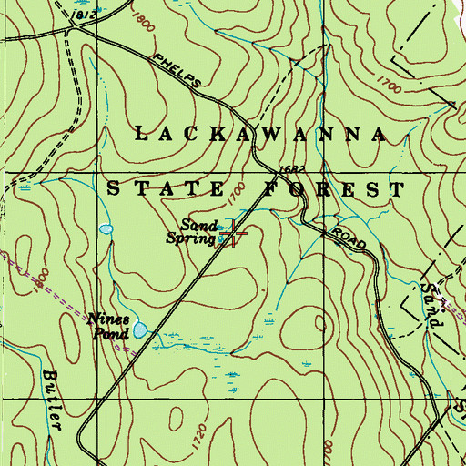 Topographic Map of Sand Spring, PA