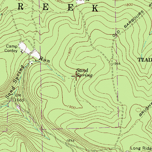 Topographic Map of Sand Spring, PA