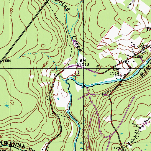 Topographic Map of Sand Spring Creek, PA