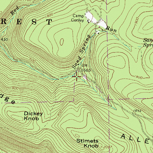 Topographic Map of Sand Spring Run, PA