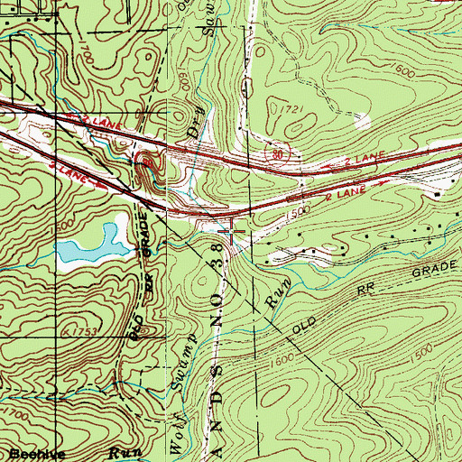 Topographic Map of Sand Spring Run, PA