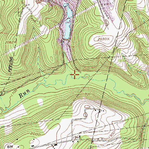 Topographic Map of Sanders Run, PA