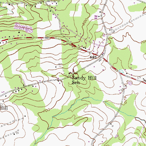 Topographic Map of Sandy Hill School, PA