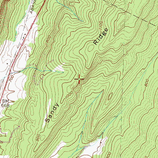 Topographic Map of Sandy Ridge, PA