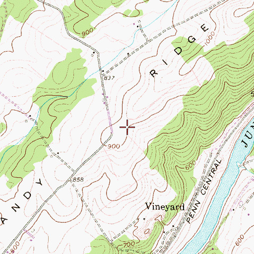 Topographic Map of Sandy Ridge, PA
