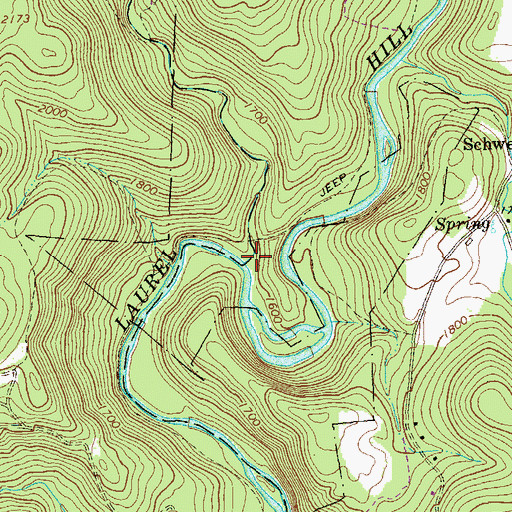 Topographic Map of Sandy Run, PA