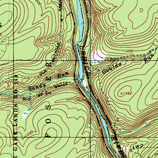 Topographic Map of Sandy Run, PA