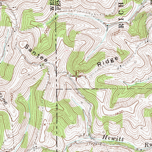 Topographic Map of Santee Ridge, PA