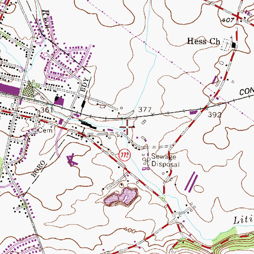 Topographic Map of Santo Domingo Creek, PA