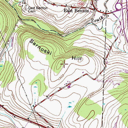 Topographic Map of Sarnoski Hill, PA