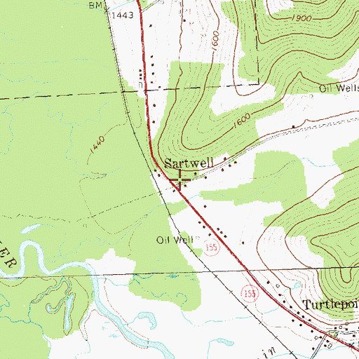 Topographic Map of Sartwell, PA