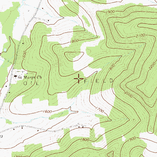 Topographic Map of Sartwell Oil Field, PA