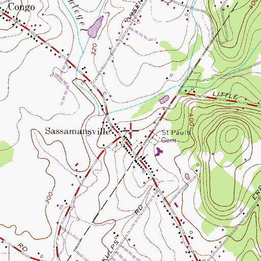 Topographic Map of Sassamansville, PA