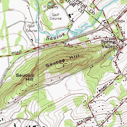 Topographic Map of Saucon Hill, PA