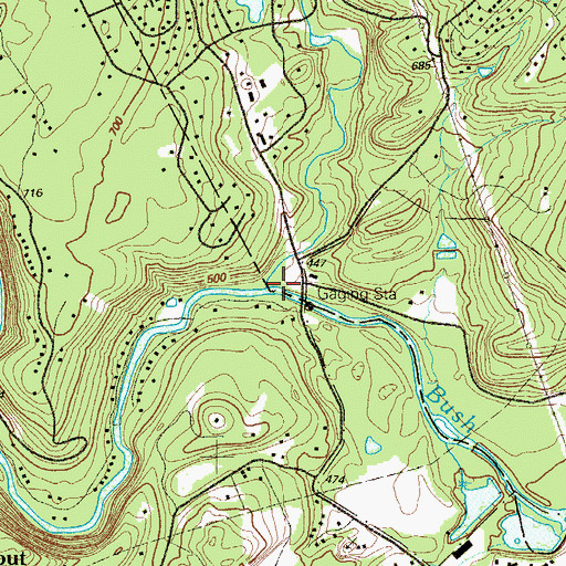Topographic Map of Saw Creek, PA