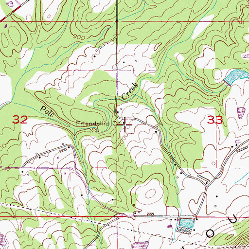 Topographic Map of Friendship Baptist Church, AL