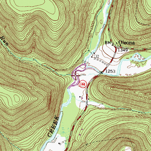 Topographic Map of Sawmill Run, PA