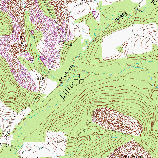 Topographic Map of Sawmill Run, PA