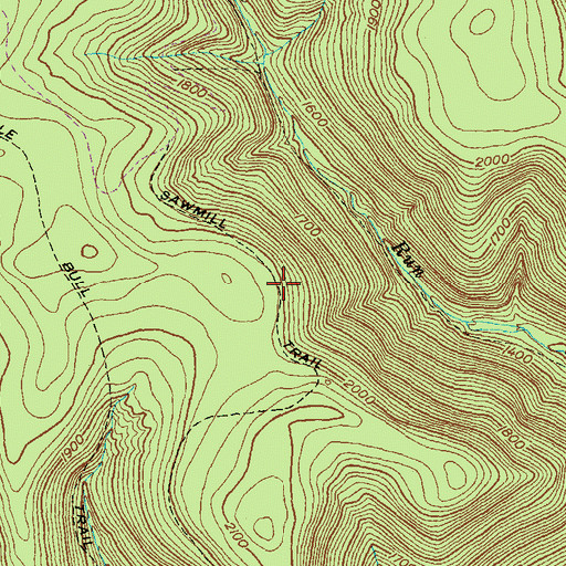 Topographic Map of Sawmill Trail, PA