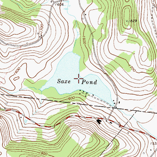 Topographic Map of Saxe Pond, PA