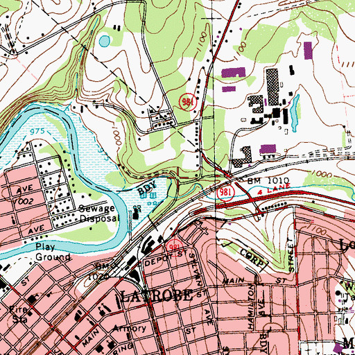 Topographic Map of Saxman Run, PA