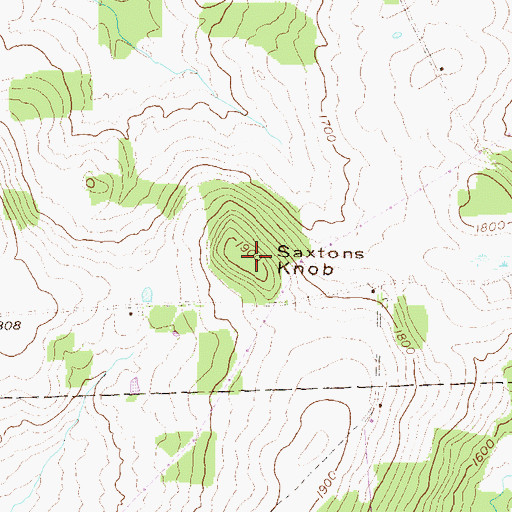 Topographic Map of Saxtons Knob, PA