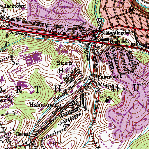Topographic Map of Scab Hill, PA