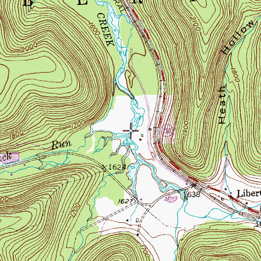 Topographic Map of Scaffold Lick Run, PA