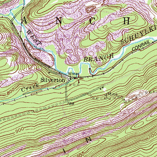 Topographic Map of Schaefer Creek, PA